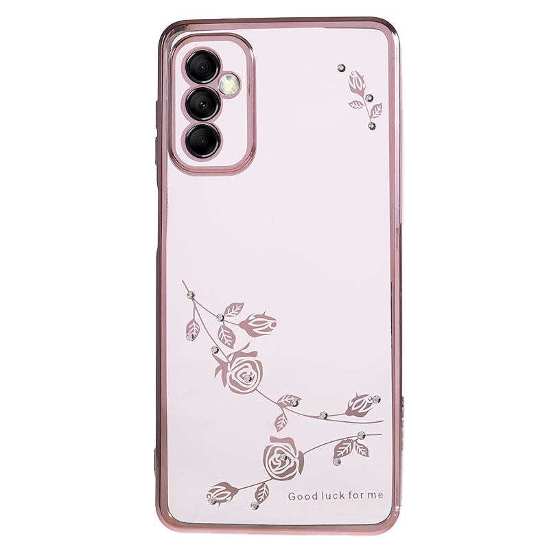 

Für Samsung Galaxy M52 5G Strassblume Weiche TPU -hülle Elektroplieren Klare Telefonabdeckung - Roségold, Samsung Galaxy M52 5G