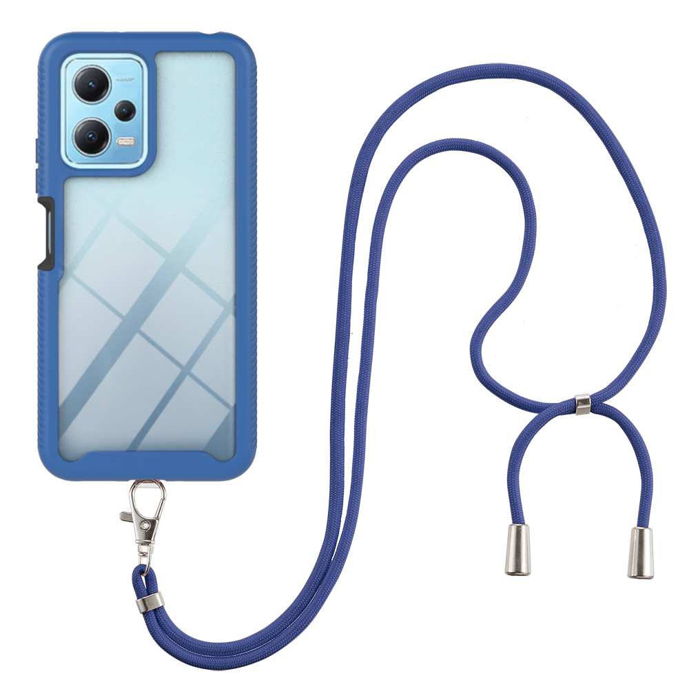 

YB PC Series-4 PC + Tpu-telefonfall Für Xiaomi Redmi Note 12 5G (China) /(indien) /(global) / Poco X5 5G Rückenabdeckung Mit Langem Lanyard - Saphir, Xiaomi Redmi Note 12 5G (China)