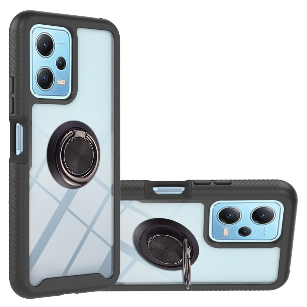 

YB PC Series-5-kickstand-telefonfall Für Xiaomi Redmi Note 12 5G (China) /(indien) /(global) / Poco X5 5g, Pc+tpu-anti-rutsch-abdeckung - Schwarz, Xiaomi Redmi Note 12 5G (China)