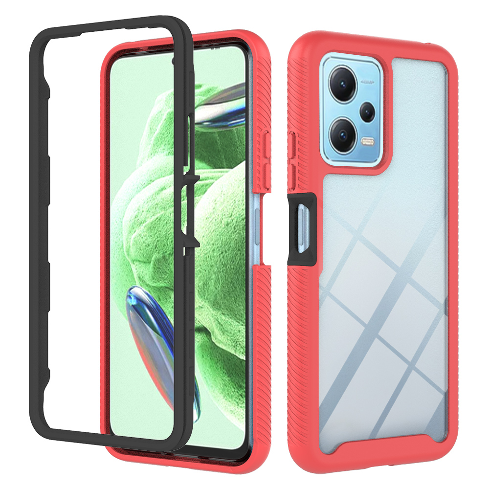 

YB PC Series-5 Clear Phone-hülle Für Xiaomi Redmi Note 12 5G (China) /(indien) /(global) / Poco X5 5g, PC+TPU -schutzabdeckung - Rot, Xiaomi Redmi Note 12 5G (China)