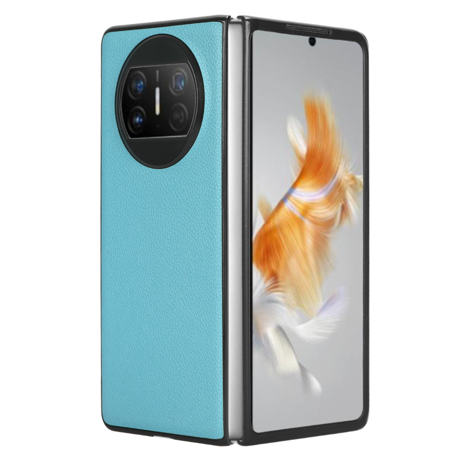 

Für Huawei Mate X3 5G Telefonhülle Litchi Textur PU Leder Beschichtete Schutzhilfe - Baby Blau, Huawei Mate X3 5G