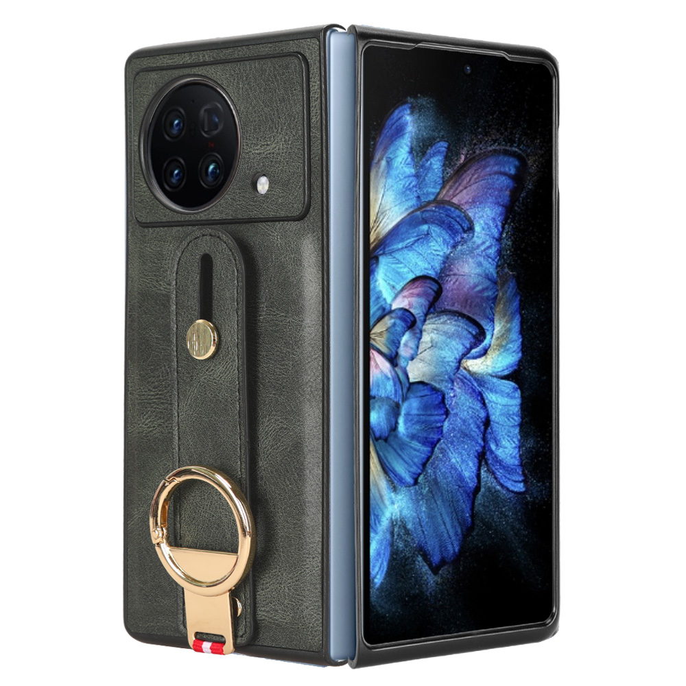 

Armband Telefonabdeckung Für Vivo X -falt, Lederbeschichtungs -pc+tpu -hülle Mit Nackengurt - Grün, vivo X Fold