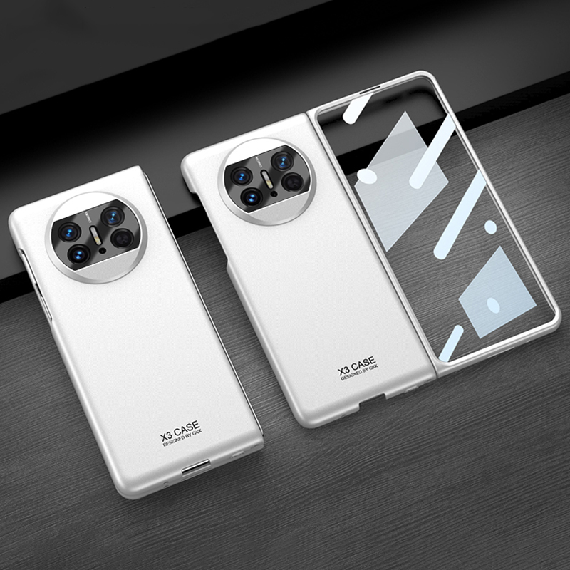 

GKK Für Huawei Mate X3 5G Hartes PC -faltungshülle Vollschutz Abdeckung Mit Temperamentvollem Glasschildfilm - Silber, Huawei Mate X3 5G