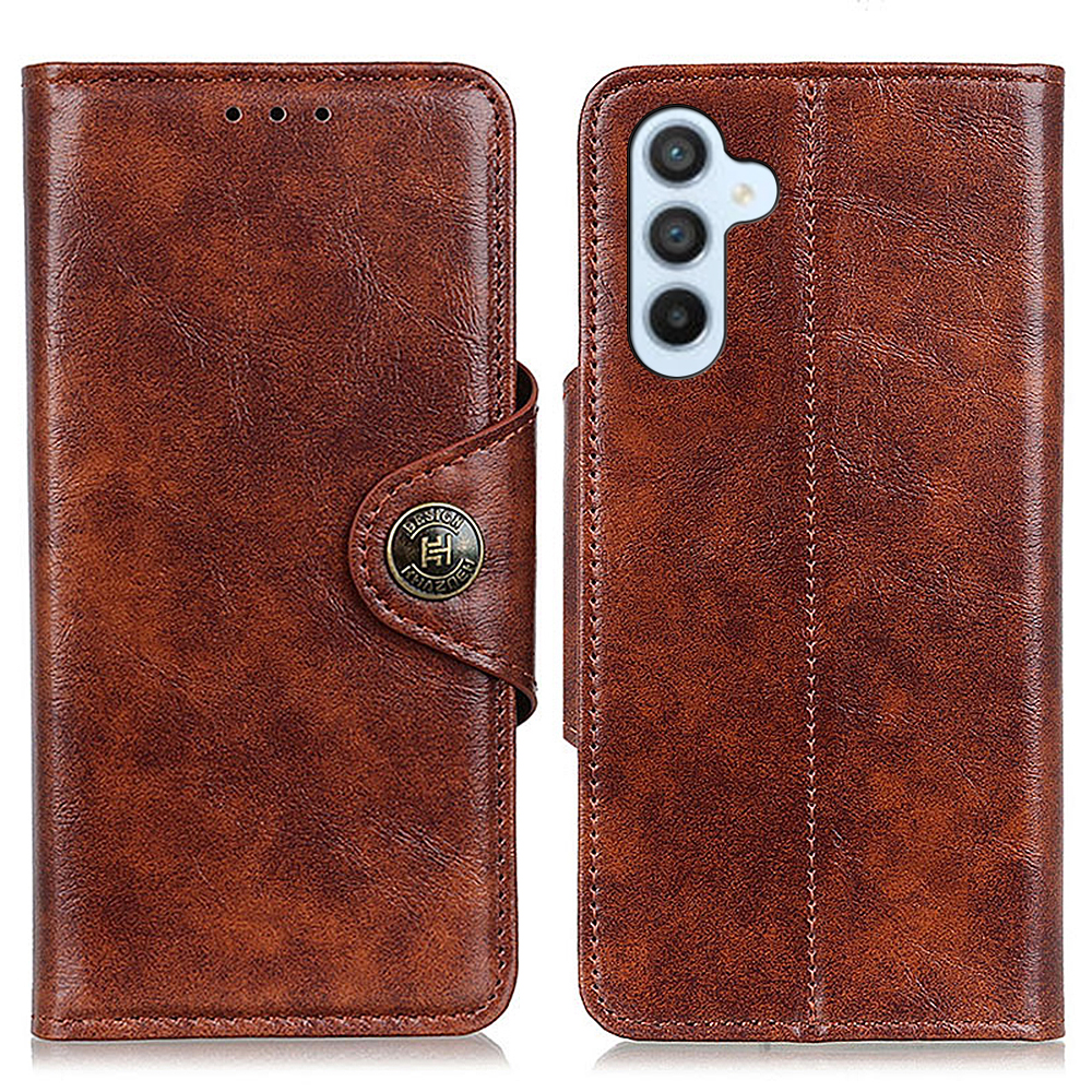 

Khazhen Für Samsung Galaxy M54 5G PU Lederständer Telefon Hülle Wallet Flip Magnet - Braun, Galaxy M54 5G