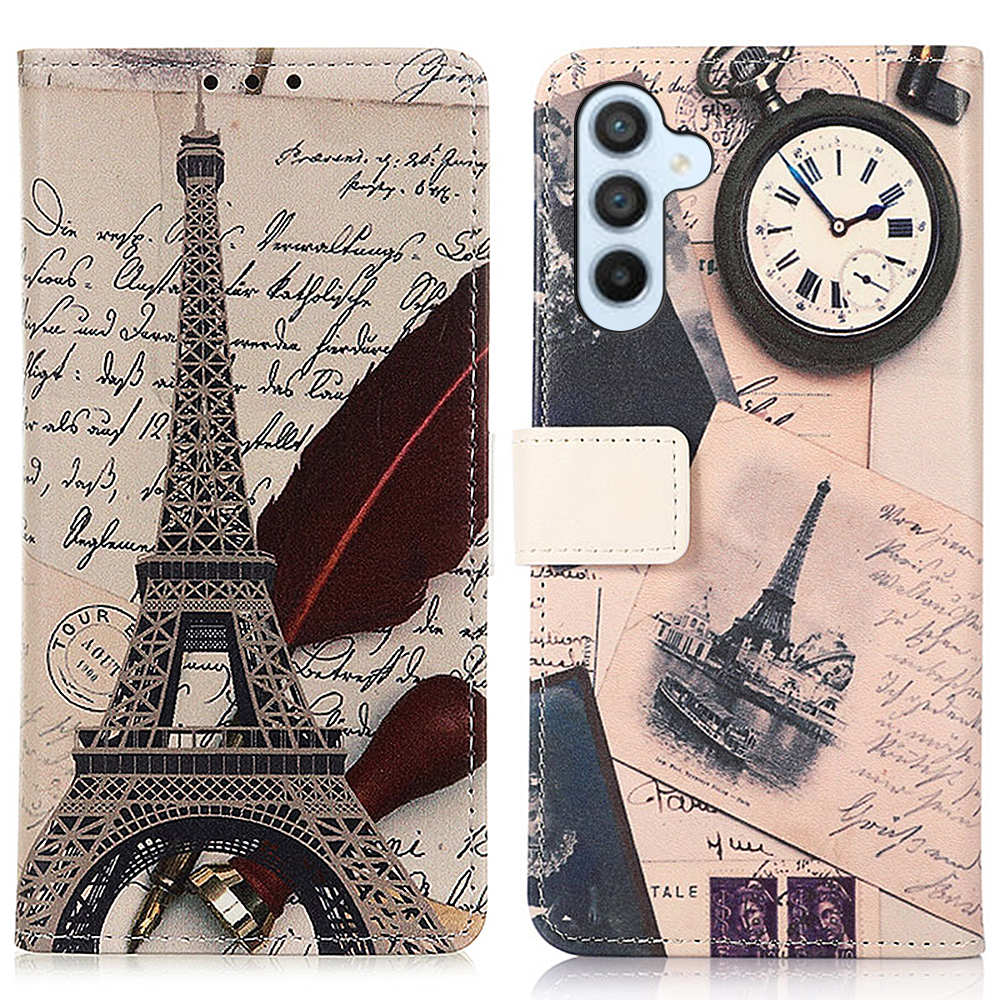 

Für Samsung Galaxy M54 5G PU Leder -handy -hülle -muster -druckstillstands -flip -schutzabdeckung - Turm Und Feder, Galaxy M54 5G