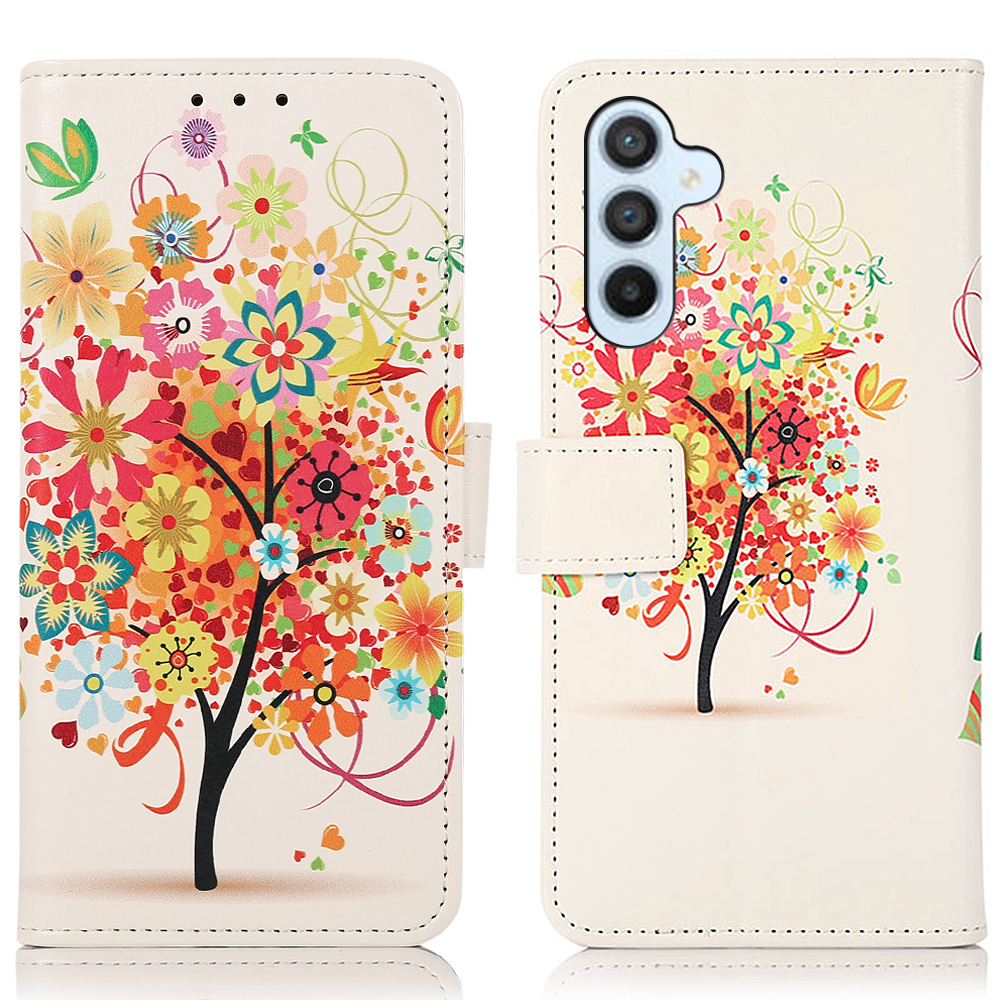 

Für Samsung Galaxy M54 5G PU Leder -handy -hülle -muster -druckstillstands -flip -schutzabdeckung - Roter Baum, Galaxy M54 5G