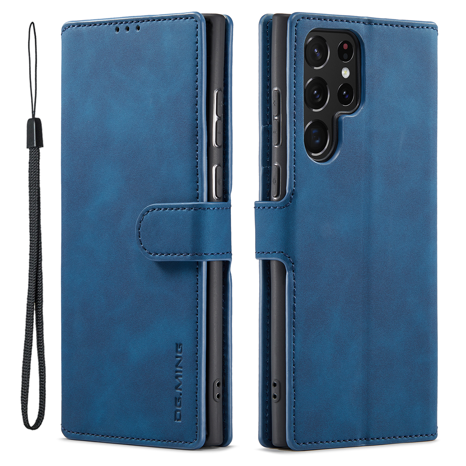

Dg. Ming Für Samsung Galaxy S23 Ultra Retro PU Leder Anti-droge-abdeckungs-flip-ständer Brieftasche Telefonhülle - Blau, Galaxy S23 Ultra