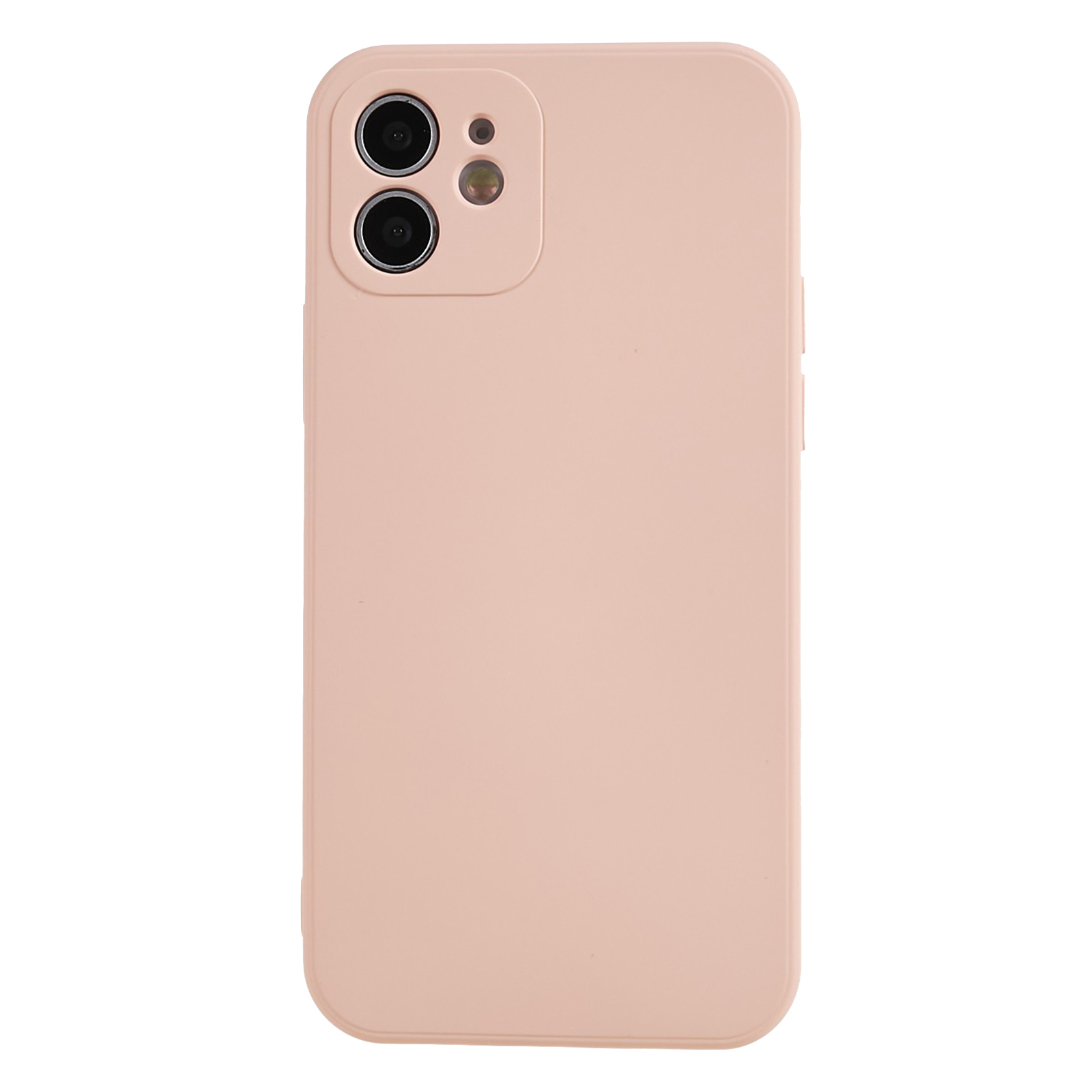 

Für Das Iphone 12 6,1 Zoll Gummiziert TPU -telefonhülle Faserfaserfasern Fall Proof Protective Deckung - Rosa, iPhone 12