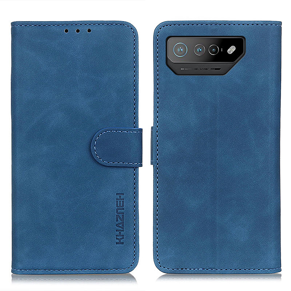 

Khazneh Für Asus Rog Phone 7 5G Retro Leder Telefon Deckungswallet Wallet Handy Hülle - Blau, Asus ROG Phone 7 5G