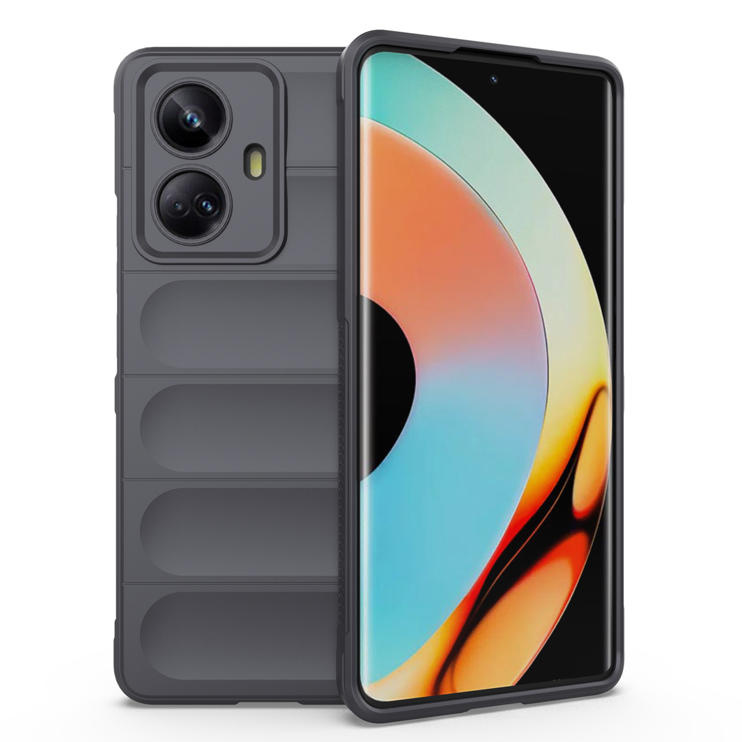 For Realme 10 Pro+ Anti-scratch Soft TPU Back Cover Drop-proof Phone Case - Dark Grey