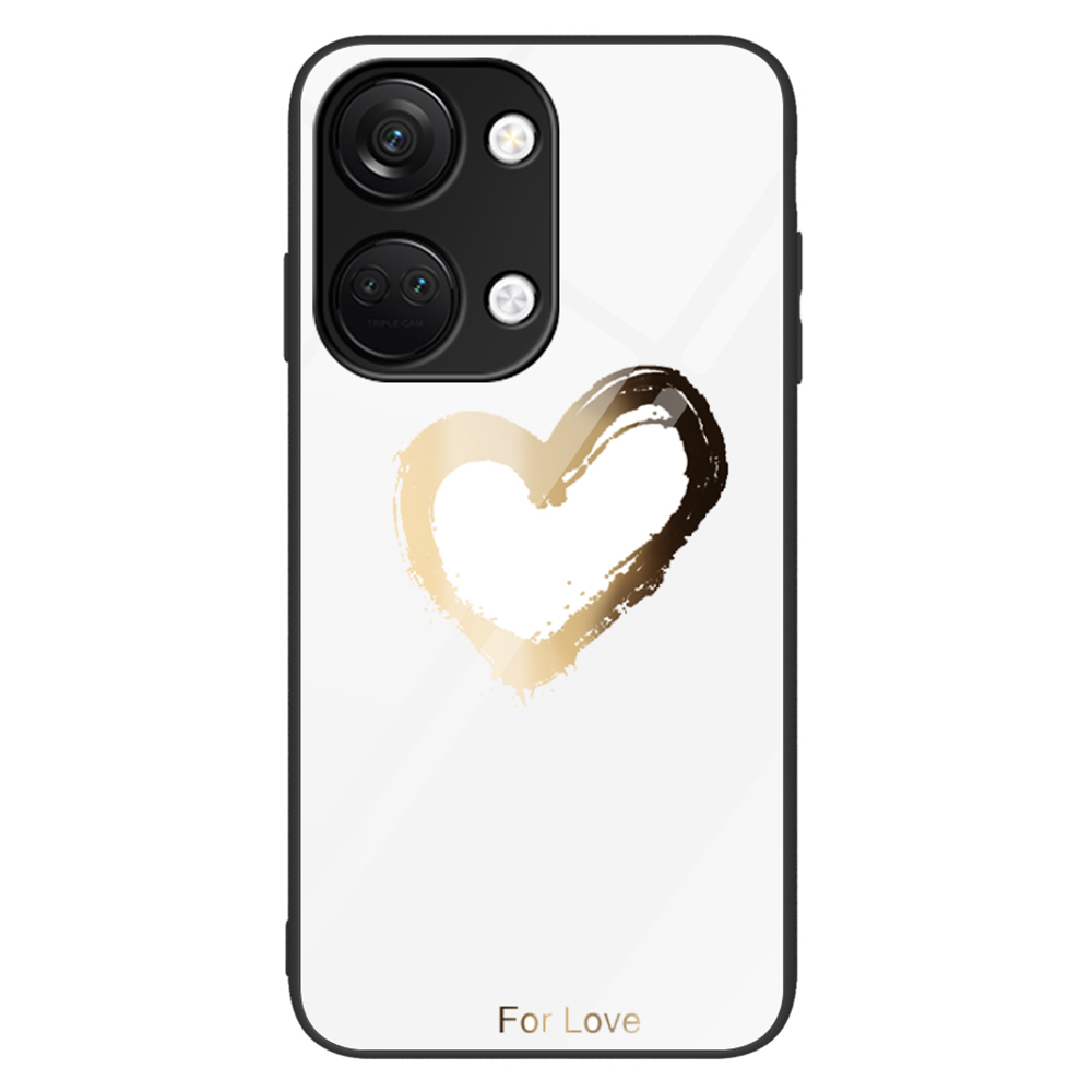 

Telefonkoffer Für OnePlus Ace 2V Temperierte Glasmuster Druckpc+tpu Schockfeste Abdeckung - Für Die Liebe / Weiss, OnePlus Ace 2V