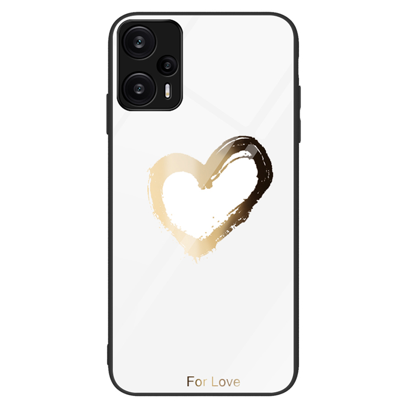 

Für Xiaomi Redmi Hinweis 12 Turbo Turbo Tempered Glass Phone Fall Muster Druckpc+tpu Schockdcoverabdeckung - Für Die Liebe / Weiss, Xiaomi Redmi Note 12 Turbo