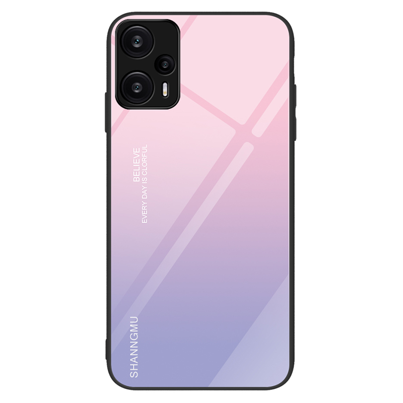 

Für Xiaomi Redmi Hinweis 12 Turbo Turbo Tempered Glass Phone Fall Muster Druckpc+tpu Schockdcoverabdeckung - Gradient Pink Purpur, Xiaomi Redmi Note 12 Turbo