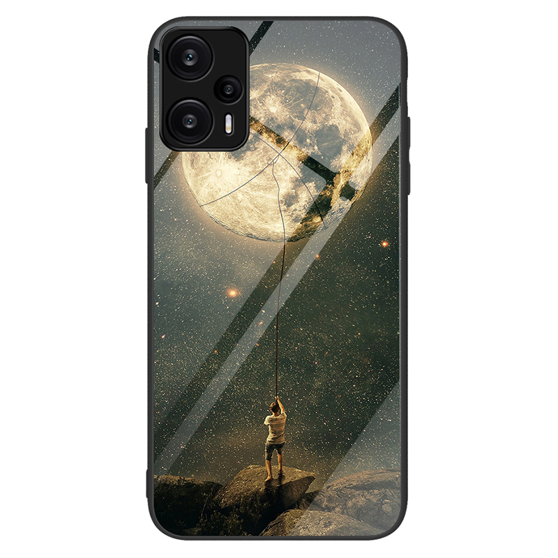 

Für Xiaomi Redmi Hinweis 12 Turbo Turbo Tempered Glass Phone Fall Muster Druckpc+tpu Schockdcoverabdeckung - Mond, Xiaomi Redmi Note 12 Turbo