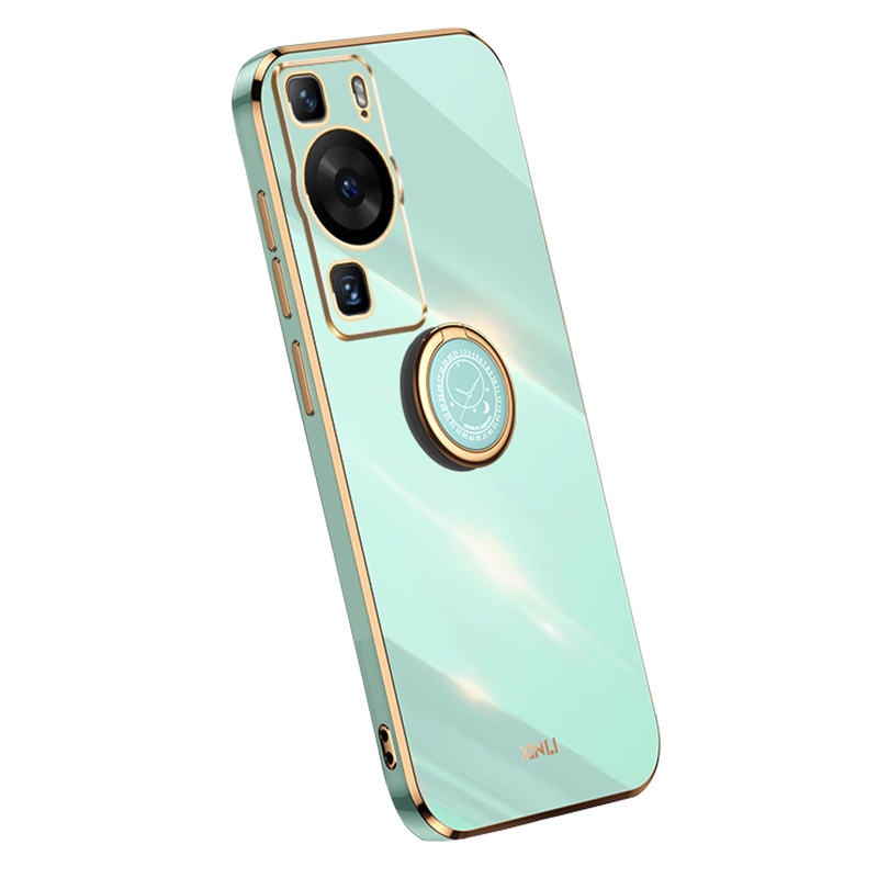 

Xinli Für Huawei P60 P60 Electroplating Phone Case Kickstand Ring Kickstand TPU -abdeckung - Cyan, Huawei P60