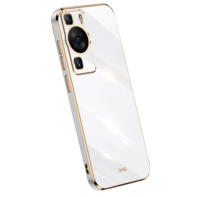 

Xinli Für Huawei P60 TPU Phone Hülle Vollkamera Schutz Elektroplatter Goldkantenabdeckung - Weiss, Huawei P60