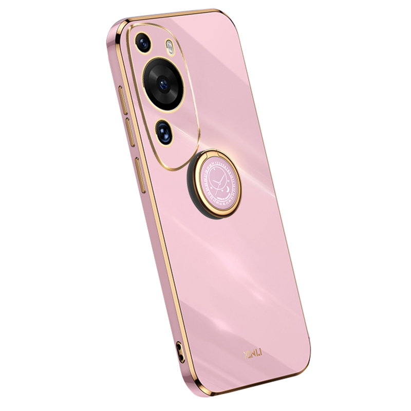 

Xinli Für Huawei P60 Art Electroplated Soft TPU Phone Hülle Ring Kickstand Schutzschutz - Lila, Huawei P60 Art