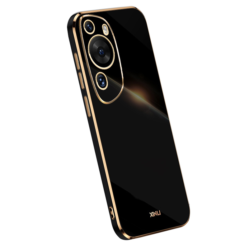 

Xinli Für Huawei P60 Art Electroplated Edge Tpu-hülle Präzise Ausschnitt Anti-fall-telefonabdeckung - Schwarz, Huawei P60 Art