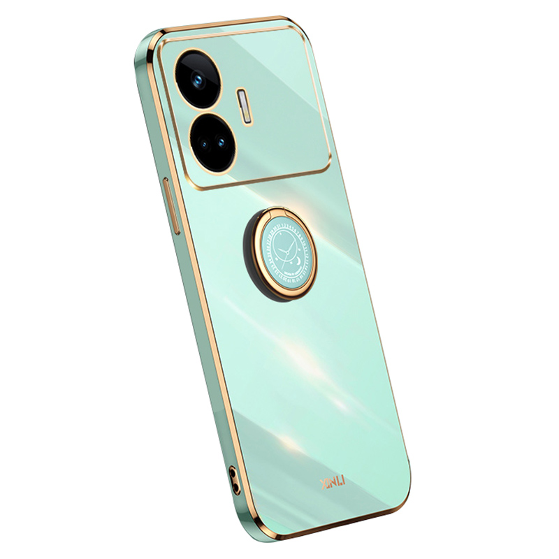 

Xinli Für Realme GT Neo5 SE 5G Elektroplattiert Weiche TPU -telefonhülle Ring -kickstand Kamera -objektivschutzschutzabdeckung - Cyan, Realme GT Neo5 SE 5G