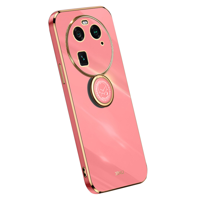 

Xinli Für Oppo Finden Sie X6 Soft TPU Anti-kratzer-abdeckung Elektroplierendes Telefongehäuse Mit Ring-kickstand - Rot, Oppo Find X6
