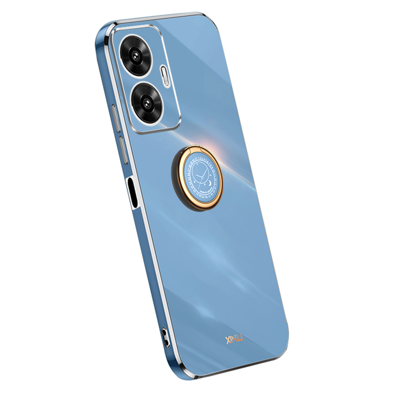

Xinli Für Realme C55 Electroplating Phone Case TPU -abdeckung Mit Ringstand - Blau, Realme C55