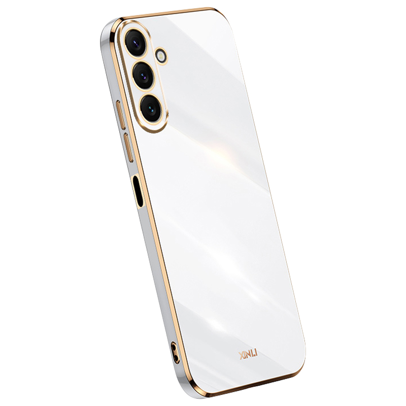 

Xinli TPU -telefonhülle Für Samsung Galaxy M54 5G Vollkameraschutz Elektropliertes Goldkantenabdeckung - Weiss, Galaxy F54 5G