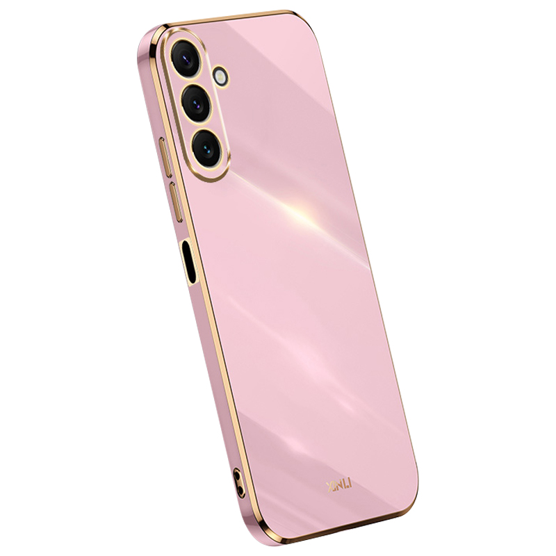 

Xinli TPU -telefonhülle Für Samsung Galaxy M54 5G Vollkameraschutz Elektropliertes Goldkantenabdeckung - Lila, Galaxy F54 5G