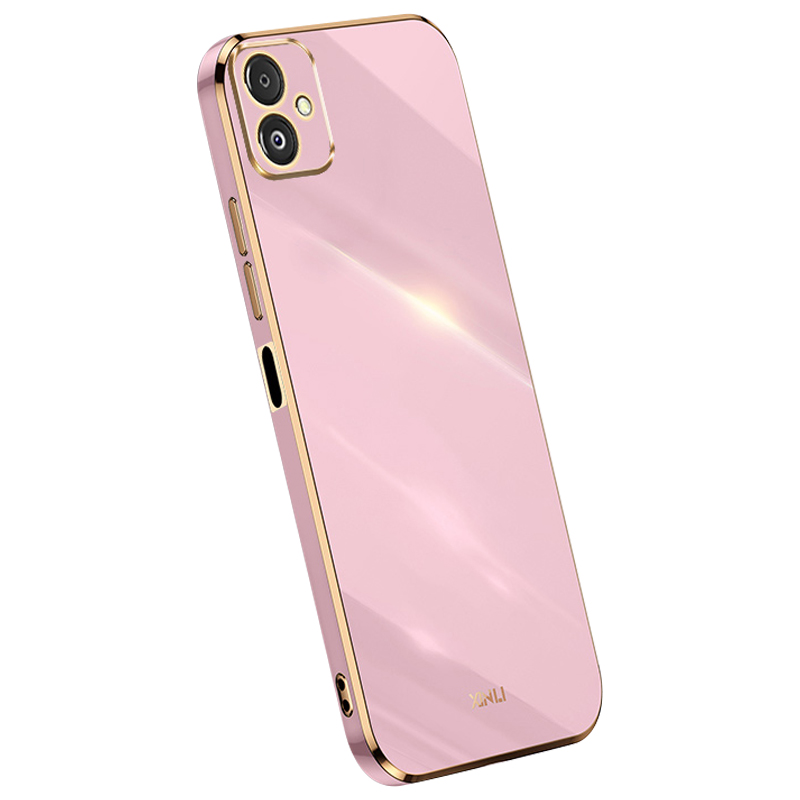 

Xinli Telefonkoffer Für Samsung Galaxy F14 5G Vollkameraschutz Elektroplattierte Goldkante TPU -abdeckung - Lila, Galaxy F14 5G