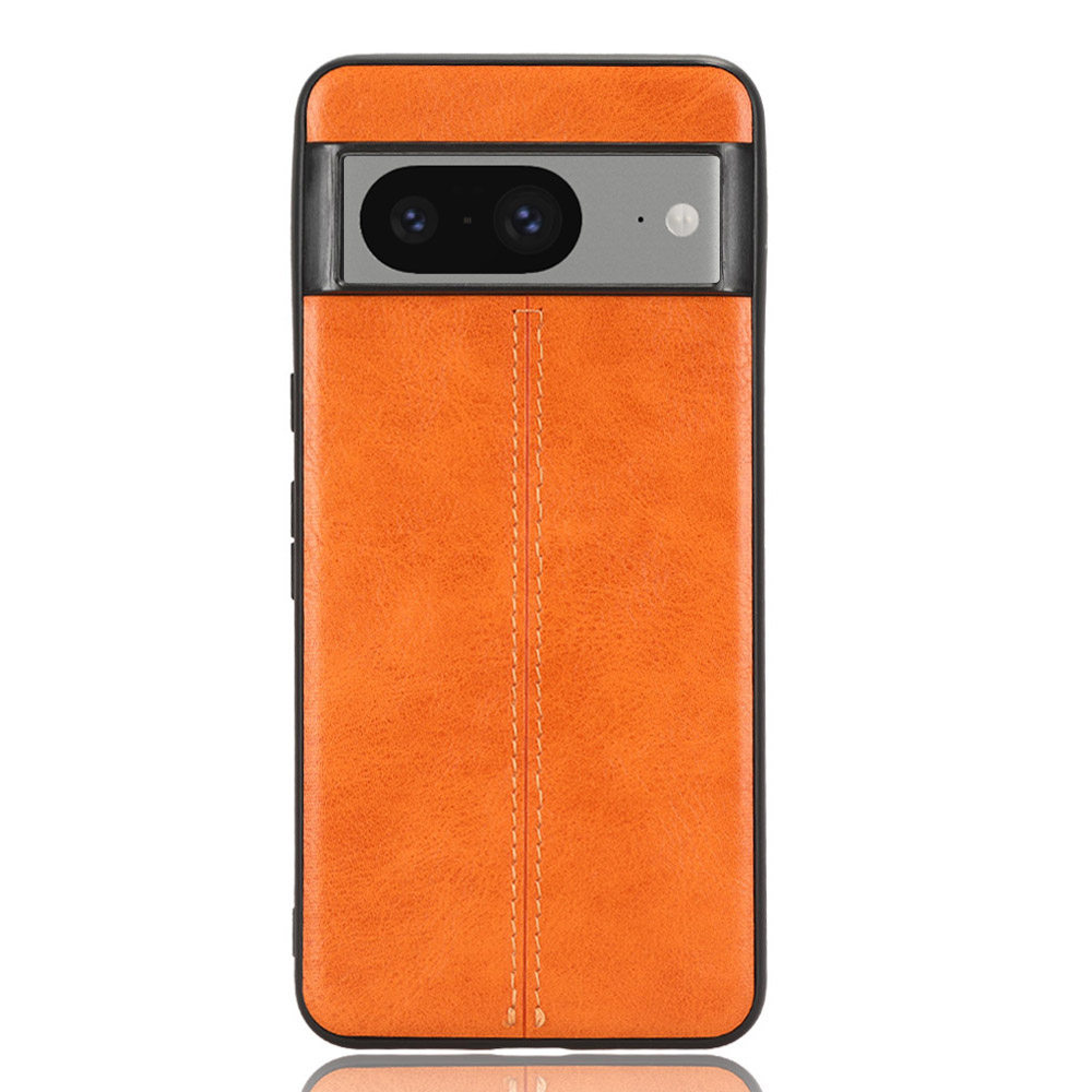 

Für Google Pixel 8 Pu-lederbeschichtete TPU+PC Phone Hülle Cowide Textur Anti-drop-abdeckung - Orange, Google Pixel 8