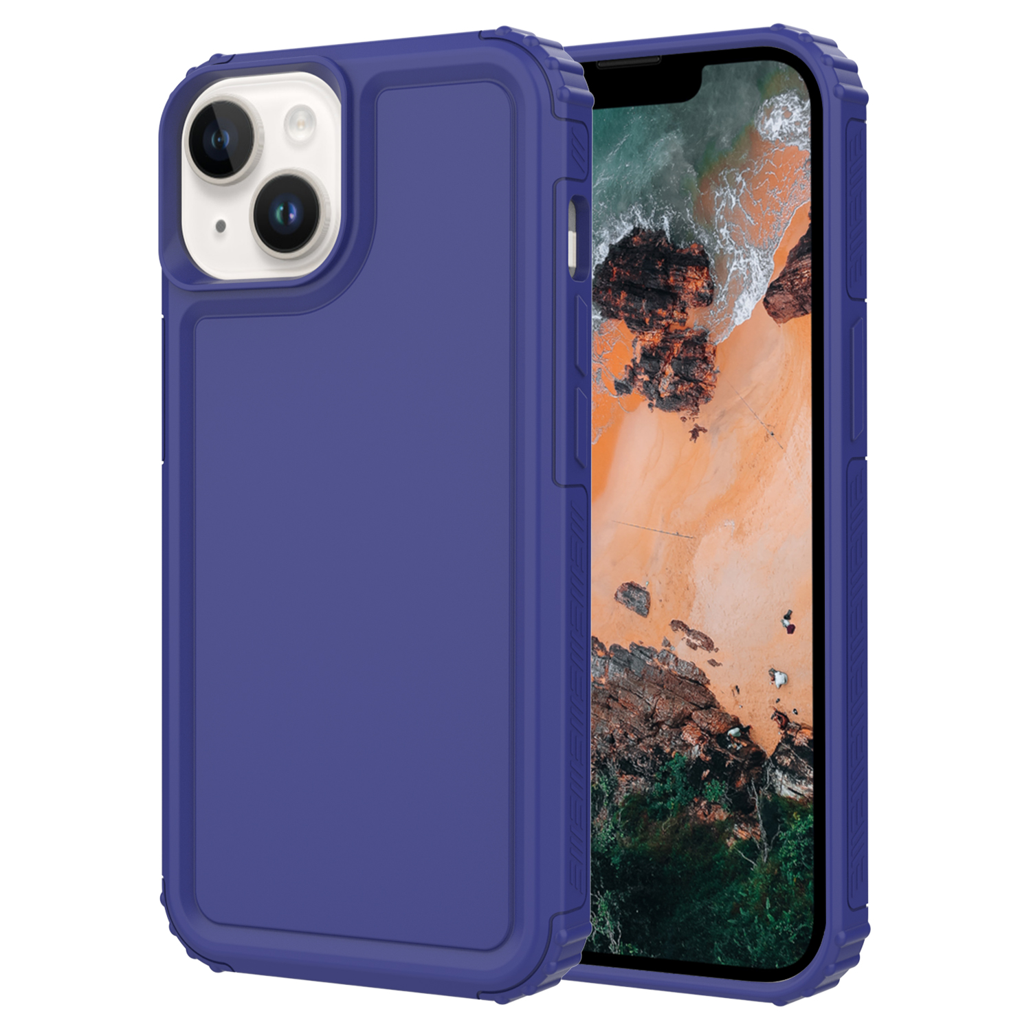 

GW29 Verdickte TPU -telefonhülle Für Iphone 14, Festkörperabdeckung - Dunkelblau, iPhone 14