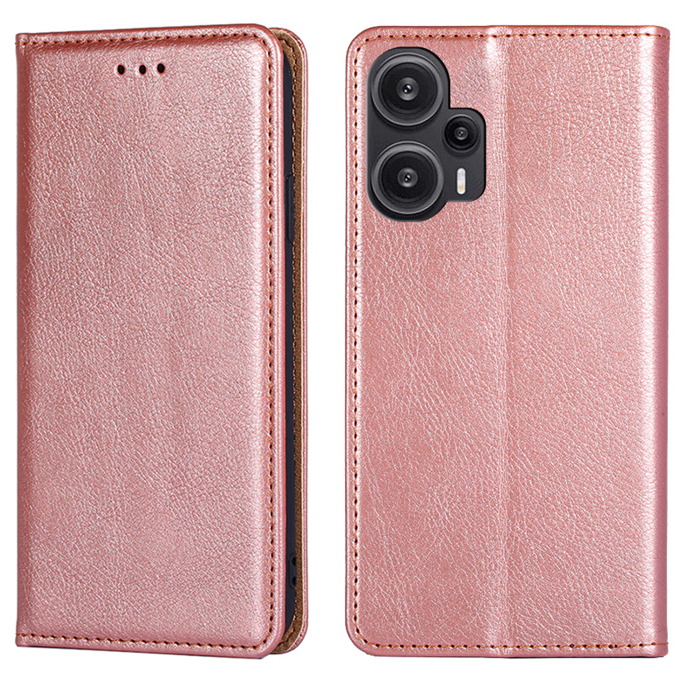 

Für Xiaomi Redmi Note 12 Turbo / Poco F5 5G Wallet Phone Hülle PU Leder Feste Farbmagnetabschlussabdeckung - Roségold, Xiaomi Redmi Note 12 Turbo