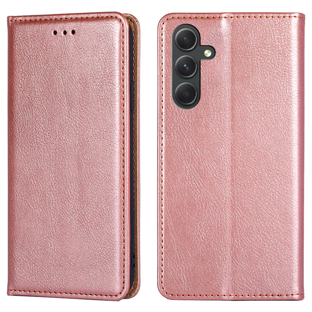 

Brieftaschenhülle Für Samsung Galaxy A54 5G Festkörperpublatt PU Leder Magnetische Schließständer Abdeckung - Roségold, Galaxy A54 5G
