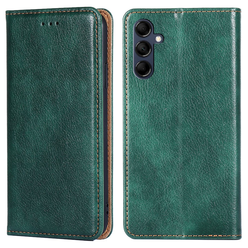 

Magnetische Schließbrieftaschenschale Für Samsung Galaxy M14 5G Telefonhülle PU Leder Solid Color Stand Cover - Grün, Galaxy M14 5G