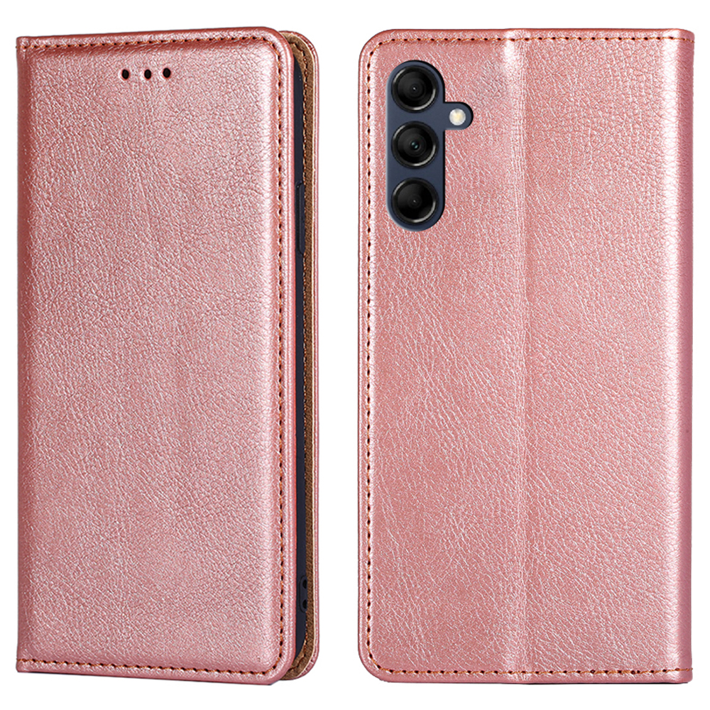 

Magnetische Schließbrieftaschenschale Für Samsung Galaxy M14 5G Telefonhülle PU Leder Solid Color Stand Cover - Roségold, Galaxy M14 5G