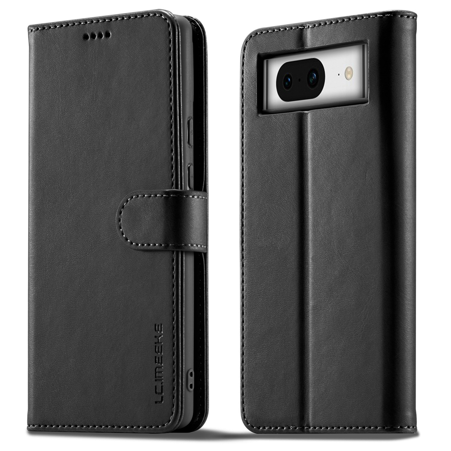 

Lc. Imaeke Für Google Pixel 8 PU Leder Folio Hülle Brieftasche Kälber Textur Telefonabdeckung - Schwarz, Google Pixel 8