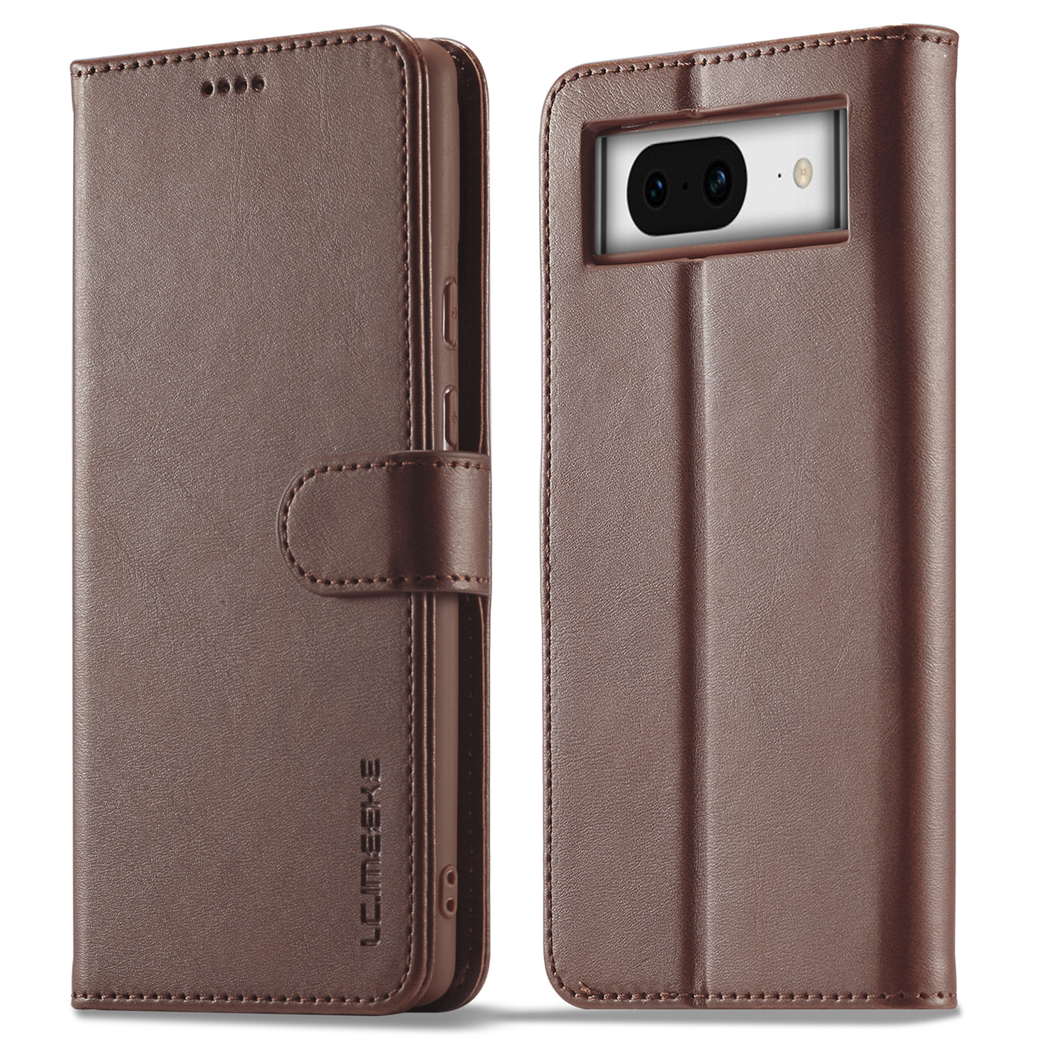 

Lc. Imaeke Für Google Pixel 8 PU Leder Folio Hülle Brieftasche Kälber Textur Telefonabdeckung - Braun, Google Pixel 8