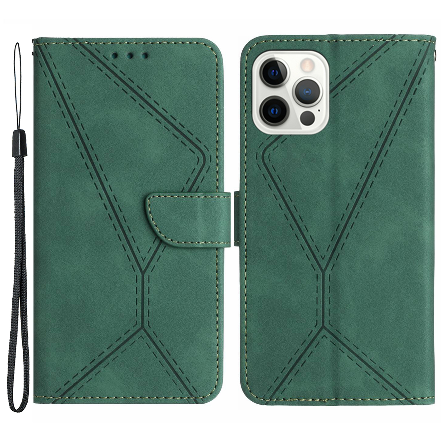 

Ht05-telefonhülle Für Iphone 13 Pro Max. 6,7 Zoll Haut-touch PU Leder Flip Cover Magnetic Clasp Wallet Shell Shell - Grün, iPhone 13 Pro Max