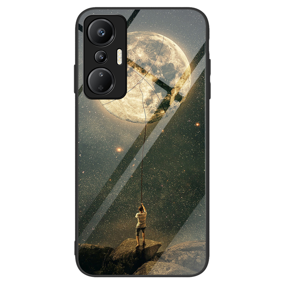 

Für Infinix Hot 20s 4G Tempered Glass Rückenabdeckung PC+TPU -muster Druckphase - Mond, Infinix Hot 20S 4G