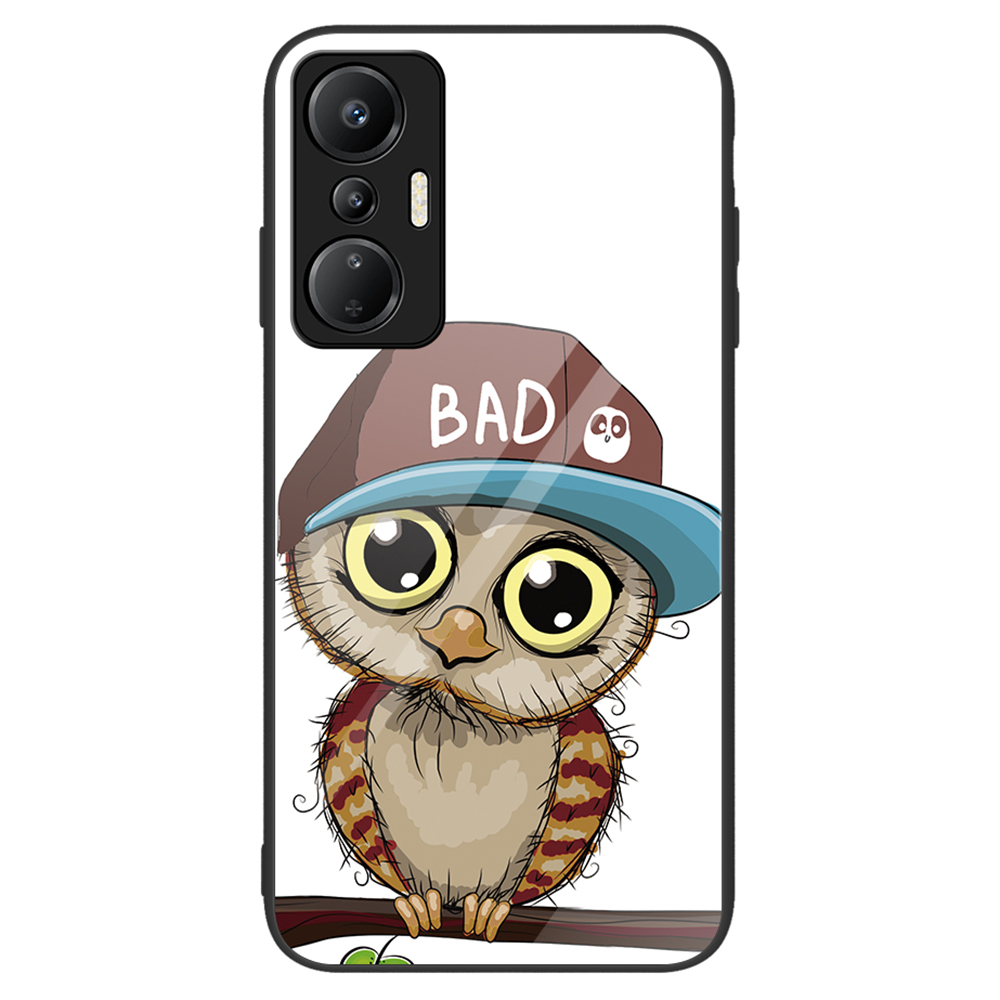 

Für Infinix Hot 20s 4G Tempered Glass Rückenabdeckung PC+TPU -muster Druckphase - Eule, Infinix Hot 20S 4G