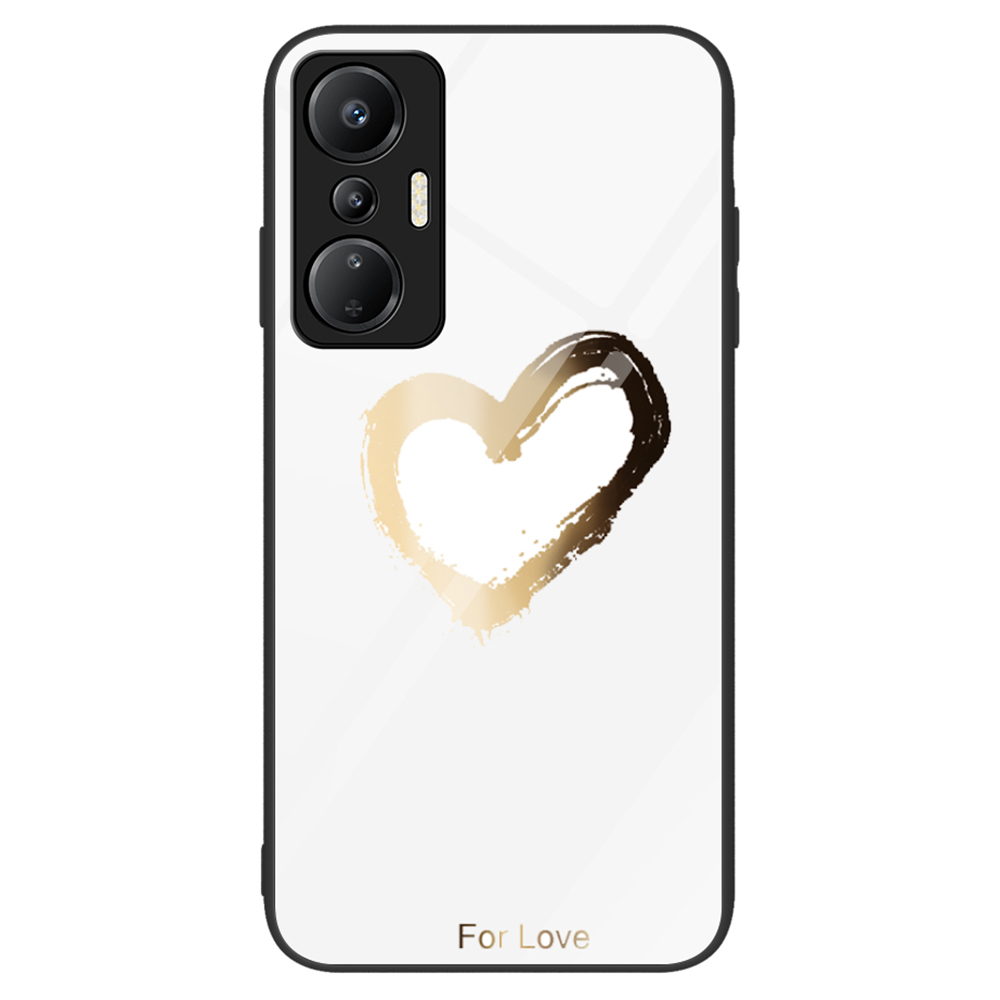 

Für Infinix Hot 20s 4G Tempered Glass Rückenabdeckung PC+TPU -muster Druckphase - Für Die Liebe / Weiss, Infinix Hot 20S 4G