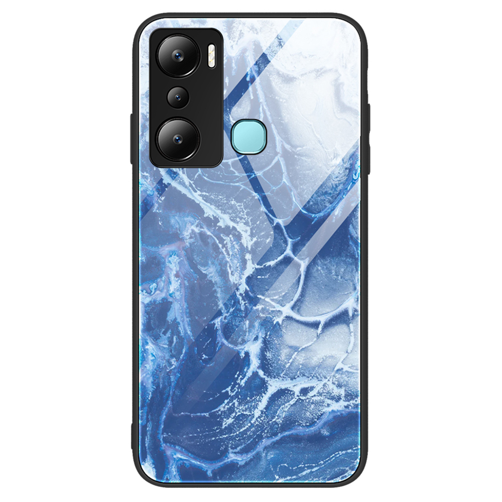 

Für Infinix Hot 20i 4G Anti-kratzer Tempered Glass Case PC+TPU Marmormuster Telefonabdeckung - DL03, Infinix Hot 20i 4G