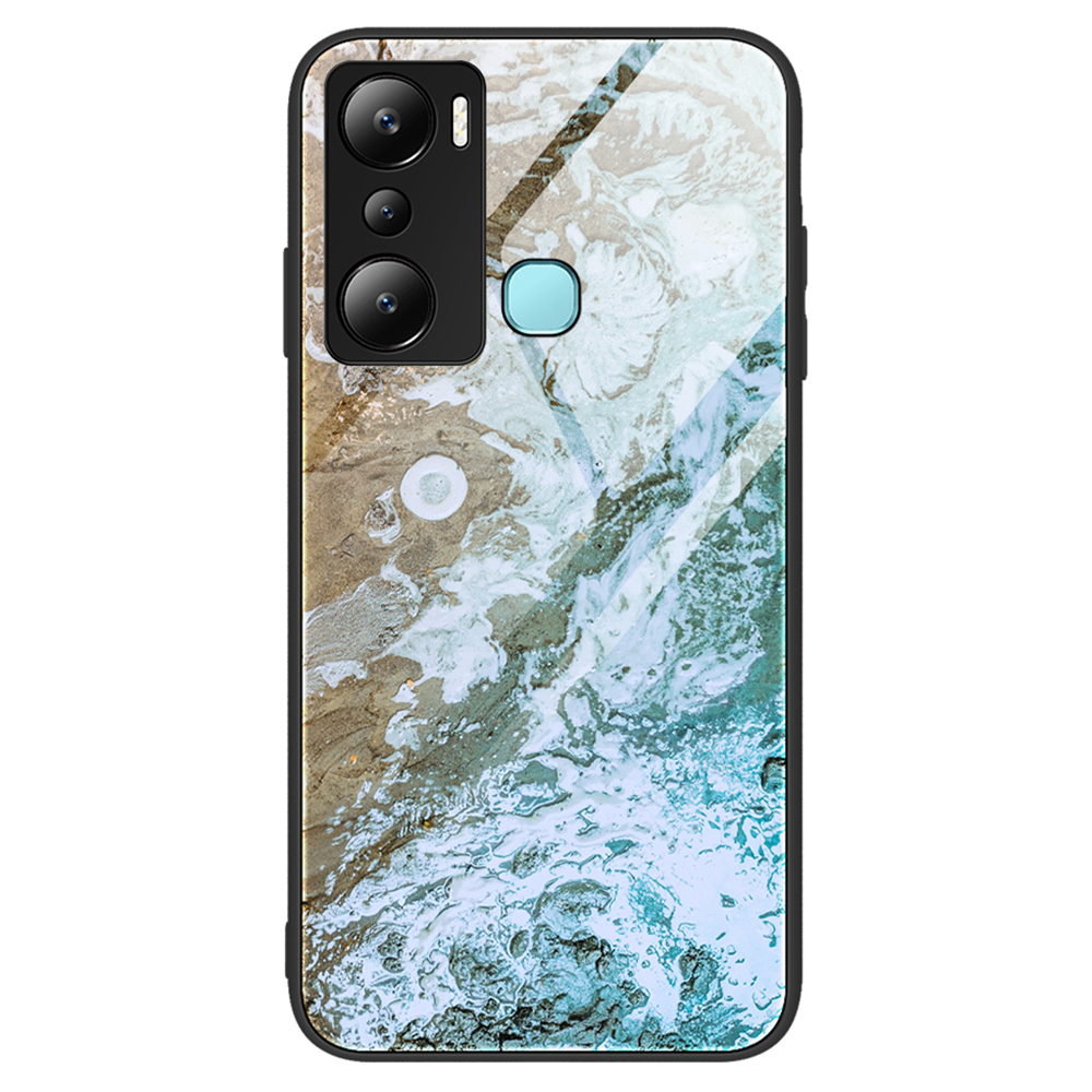 

Für Infinix Hot 20i 4G Anti-kratzer Tempered Glass Case PC+TPU Marmormuster Telefonabdeckung - DL06, Infinix Hot 20i 4G