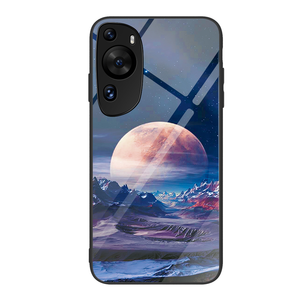 

Für Huawei P60 Kunstmuster Druckerglas -telefon Hülle Schockdichte PC+TPU -abdeckungsschale - Weißer Planet, Huawei P60 Art