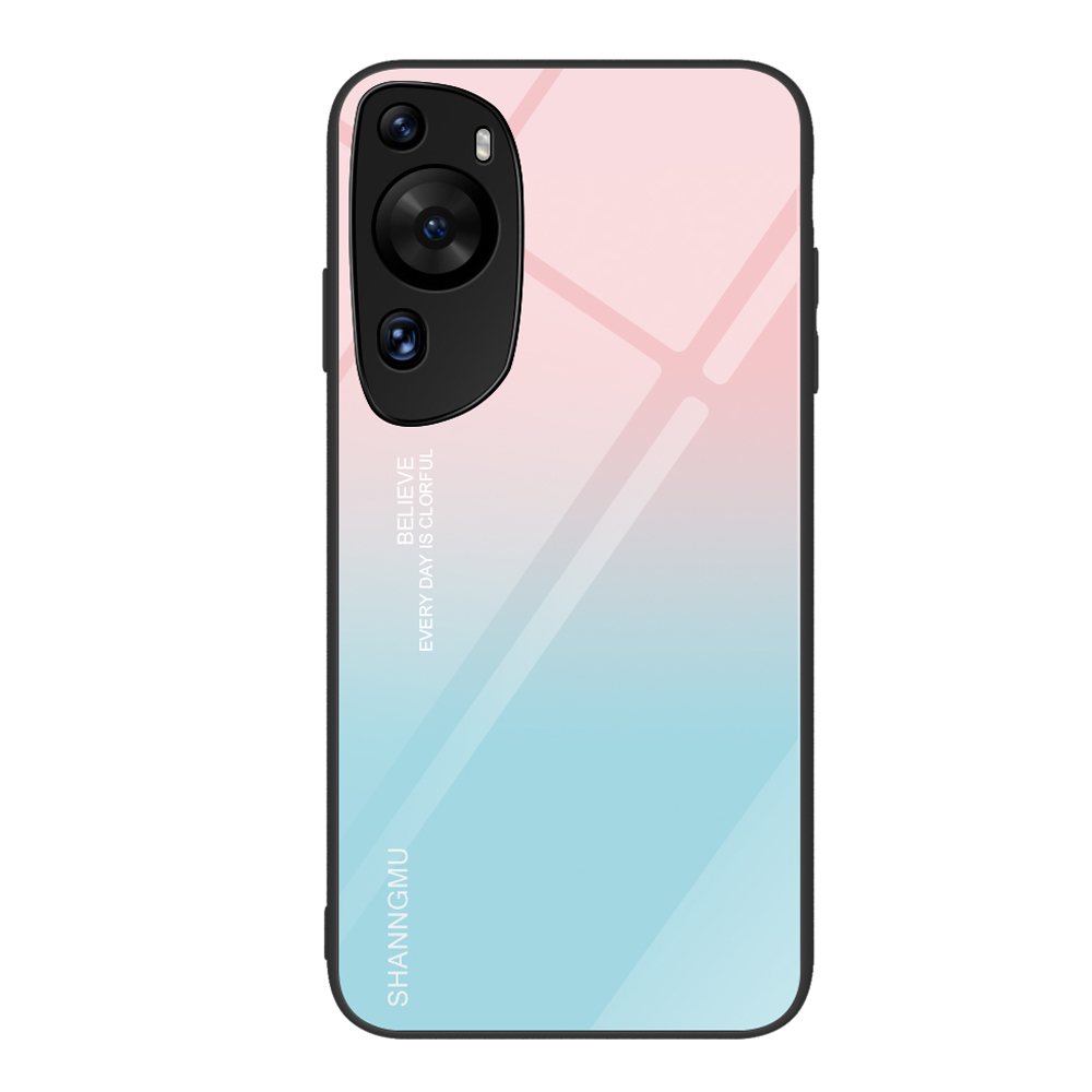 

Für Huawei P60 Kunstmuster Druckerglas -telefon Hülle Schockdichte PC+TPU -abdeckungsschale - Gradientenrosa Blau, Huawei P60 Art