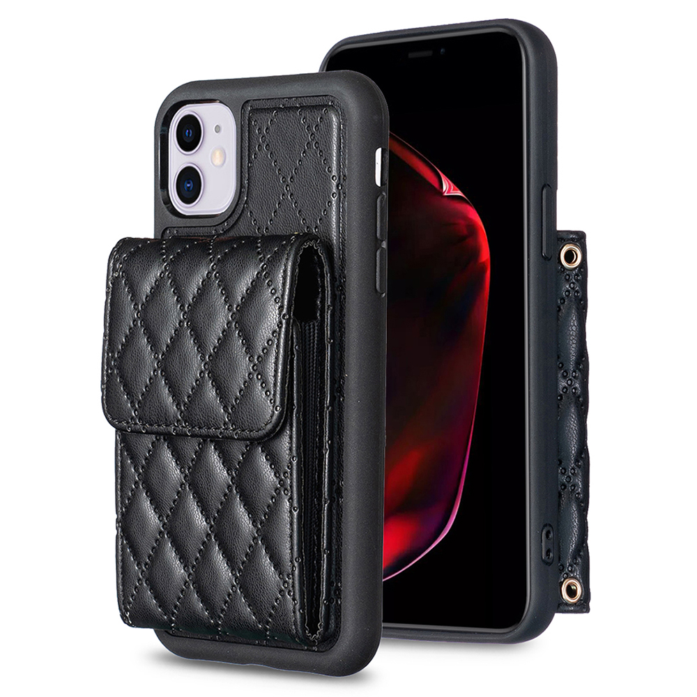 

Kartenhalter im Bf22-kartenhalter Für Iphone 11 PU Leder+tpu-telefonabdeckung - Schwarz, iPhone 11