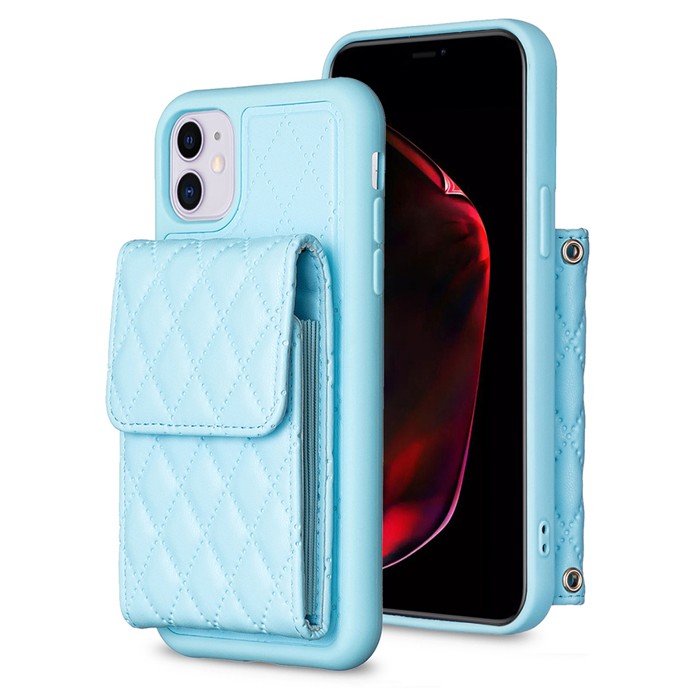 

Kartenhalter im Bf22-kartenhalter Für Iphone 11 PU Leder+tpu-telefonabdeckung - Blau, iPhone 11