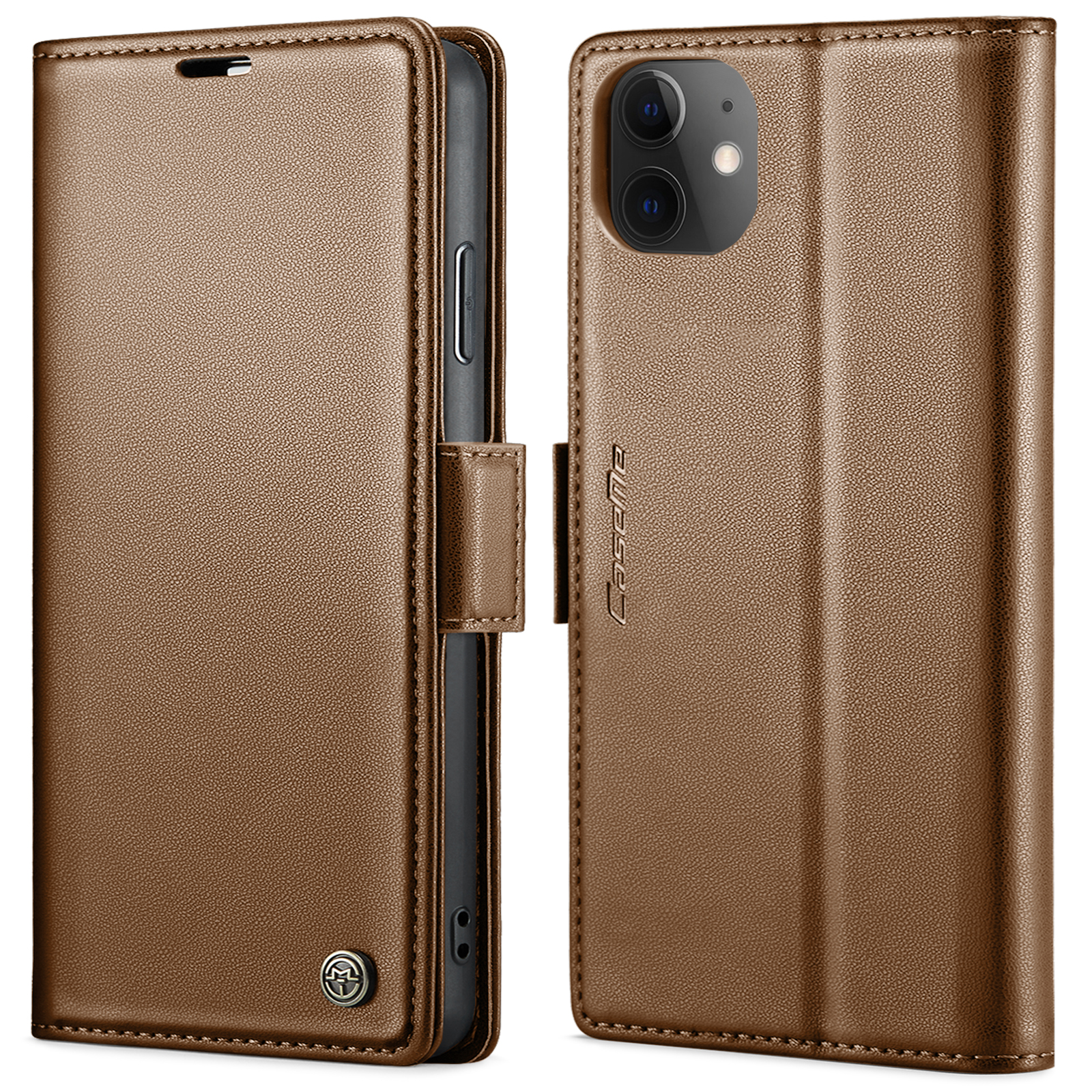 

Caseme 023 Series Wallet Phone Hülle Für Iphone 11 PU Leder Flip Cover RFID Blockierende Schutzhülle - Braun, iPhone 11