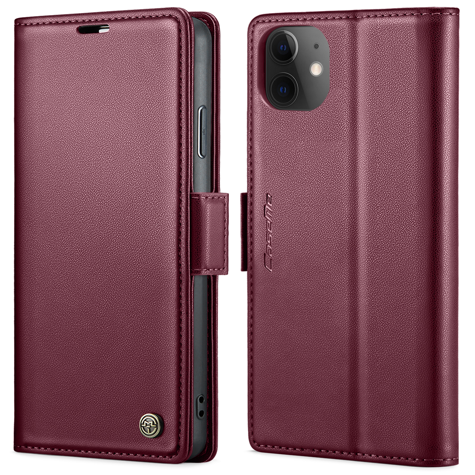 

Caseme 023 Series Wallet Phone Hülle Für Iphone 11 PU Leder Flip Cover RFID Blockierende Schutzhülle - Rot, iPhone 11