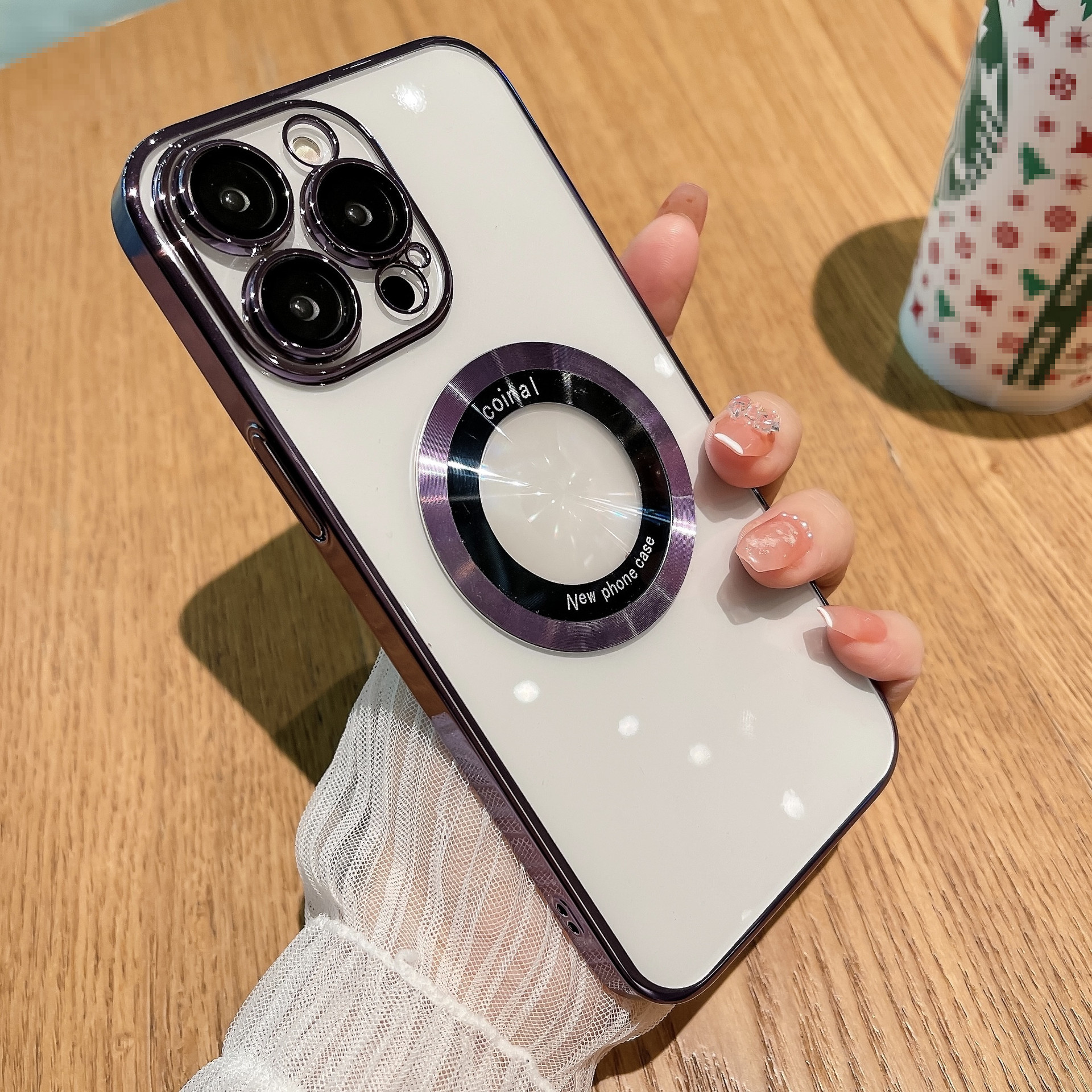 

Für Das Iphone 14 Pro Magnetic PC Phone Case Acrylgrößen -logo Logo Löschen Sie Die Elektroplattenabdeckung An. - Dunkelviolett, iPhone 14 Pro