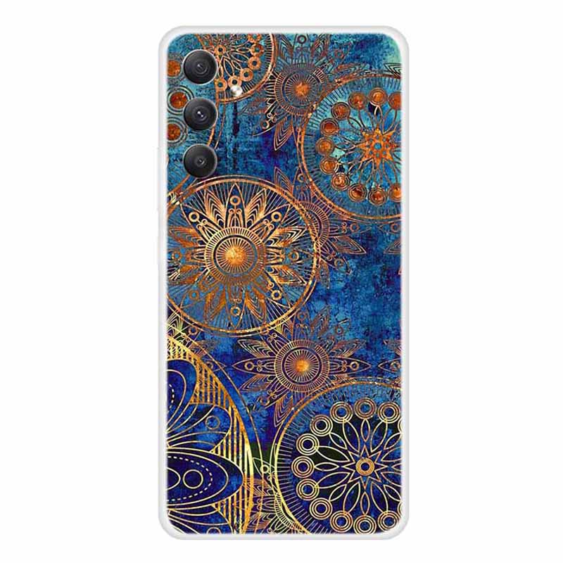 

Für Samsung Galaxy A34 5G Muster Druckkoffer Flexible TPU Protective Schockdelie -telefonabdeckung - Goldene Blume, Galaxy A34 5G
